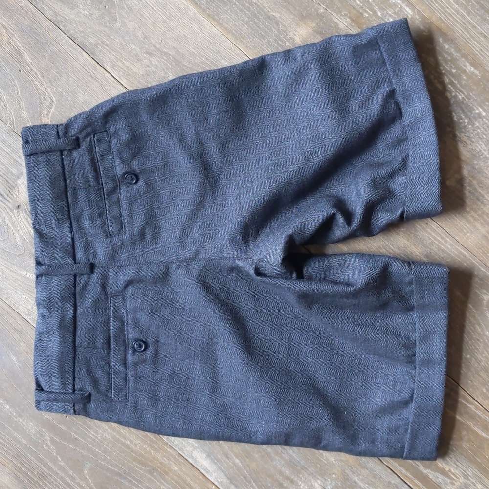 Size 5 Janie and Jack special occasion herringbone pattern wool pocketed shorts - Picture 2 of 7